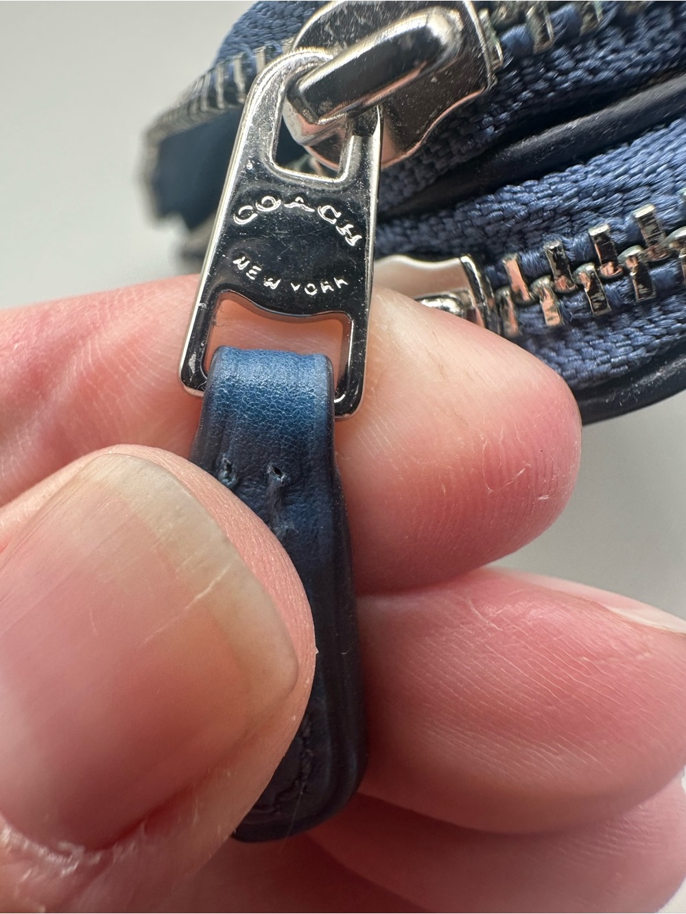 Coach Blue Leather Zip Wristlet Wallet - Picture 9 of 12